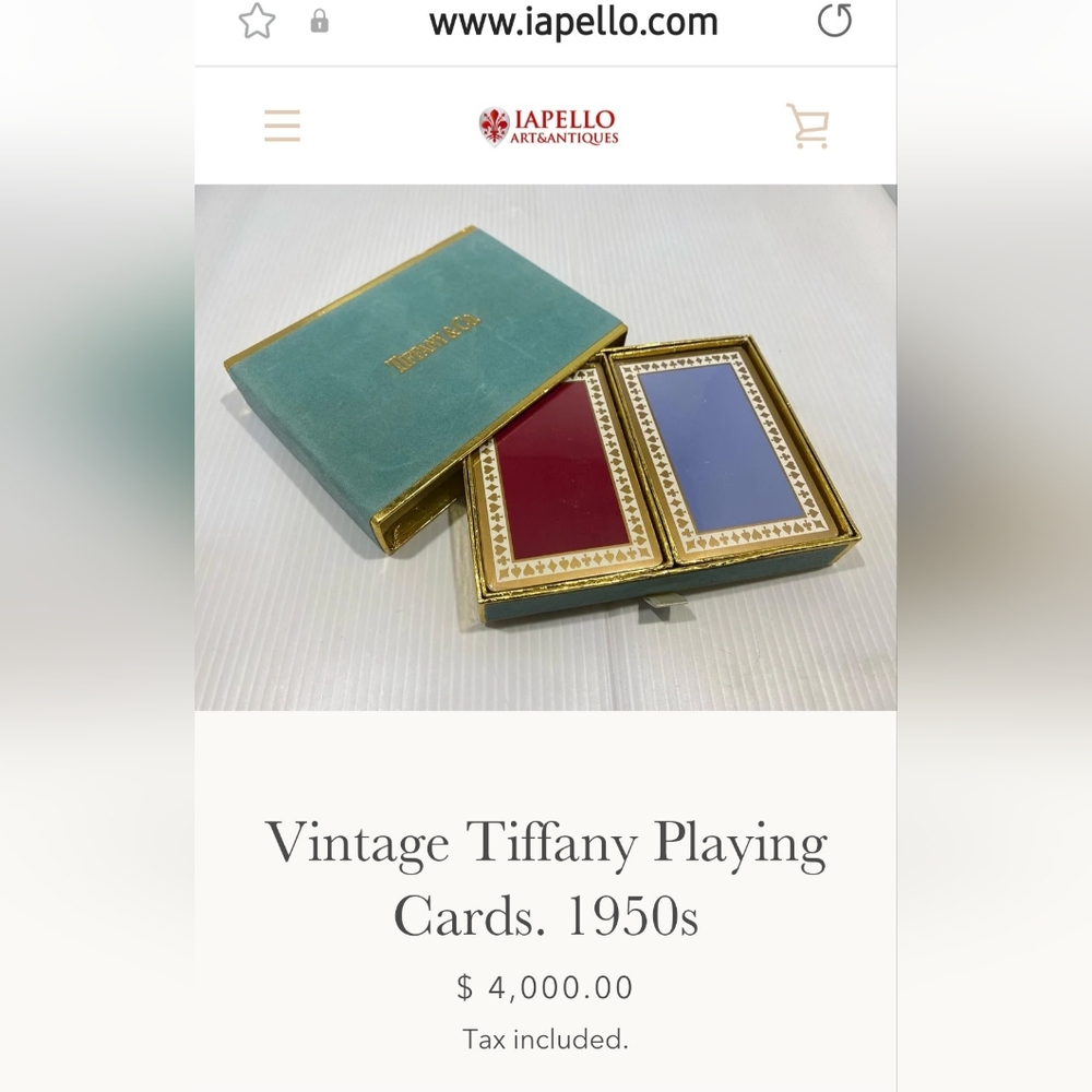 VINTAGE TIFFANY PLAYING CARDS!